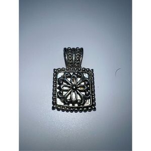 Silver Tone Chunky Boho Pendant (no chain)